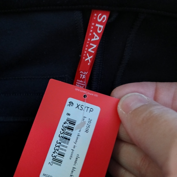 SPANX The Perfect Black Pant,Ankle Backseam Skinny Classic Black Size  XS - Re - Picture 8 of 16